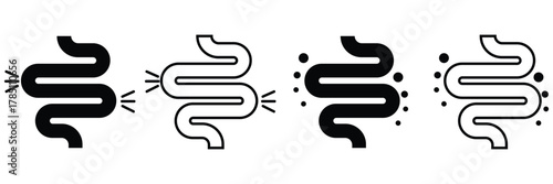 Human Intestine and Stomach Icon Set – Gastroenterology and Digestive System Medical Vector
 Illustration