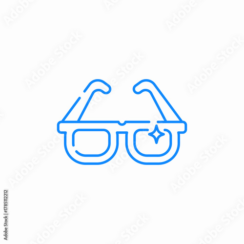 cool blue glasses icon sign vector