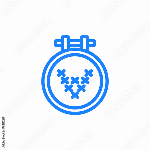 cross stitch icon sign vector