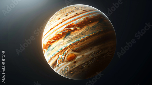 Stylized Jupiter bands rendered in glassmorphism