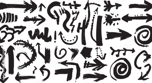 A versatile collection of hand drawn black and white graphic elements including abstract shapes lines and organic forms perfect for adding a unique artistic touch to various design projects