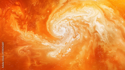 minimalist color-washed Jupiter swirl orange cloud