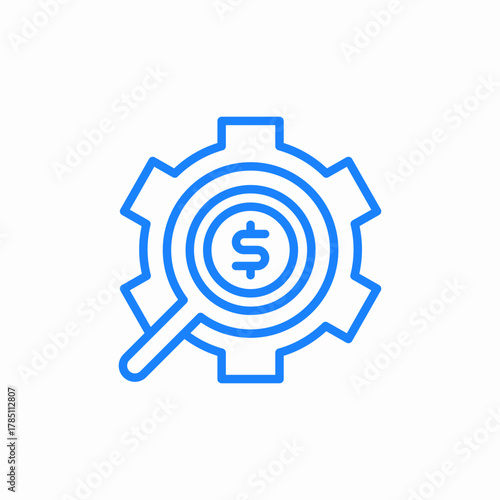 inspection financial settings icon sign vector