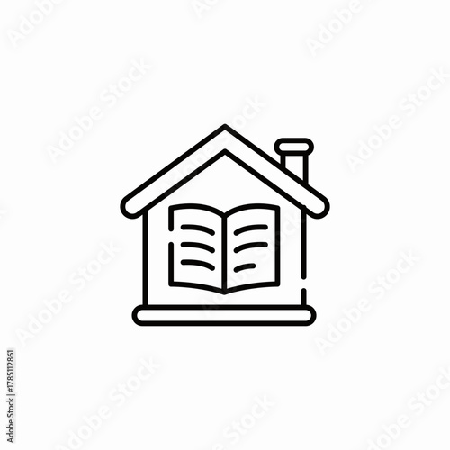 library house book icon sign vector