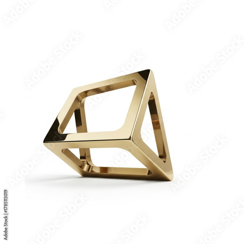 Photos Stunning golden geometric shape for modern design projects, a luxe metallic form