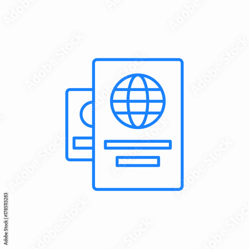 passport visa icon sign vector