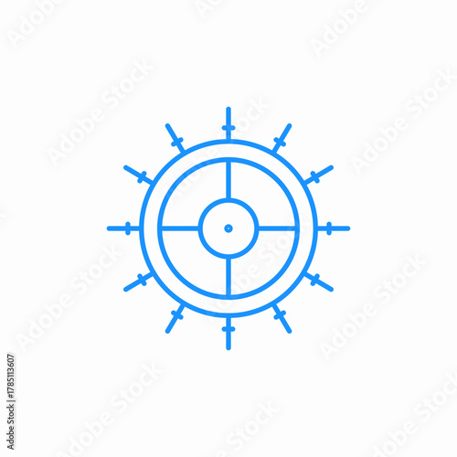 ship wheel icon sign vector