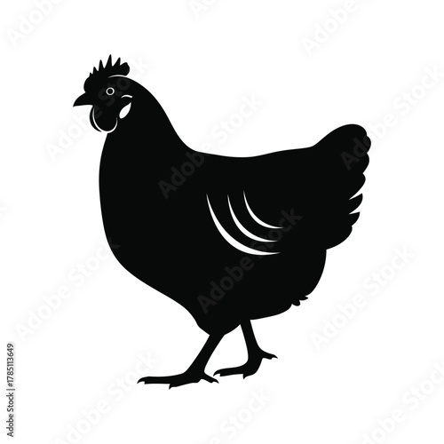 Hen silhouette vector illustration simple clean clip art  
