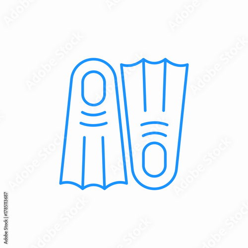 swimming flippers icon sign vector