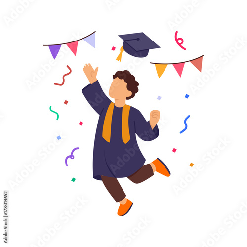 Graduation Toss, throwing caps for success celebration