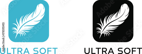 Ultra Soft Feather Icon Symbol: Lightweight Gentle Comfort and Smoothness Graphic for Fabric Textile Product Packaging