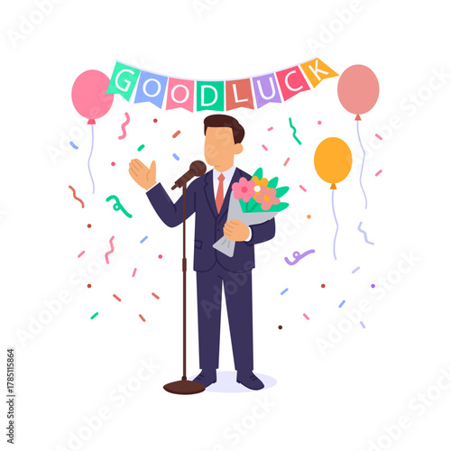 Farewell Speech, delivering goodbye speech to colleagues