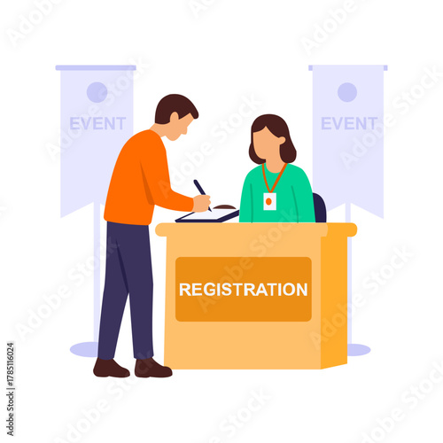 Event Registration, signing in participants for entry process