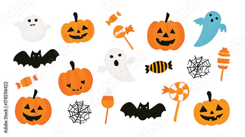 Halloween Pumpkin and Spooky Element Icons