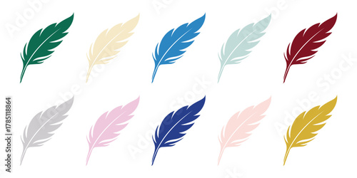 Colorful feather seamless pattern vector for fabric, textile, and decor.