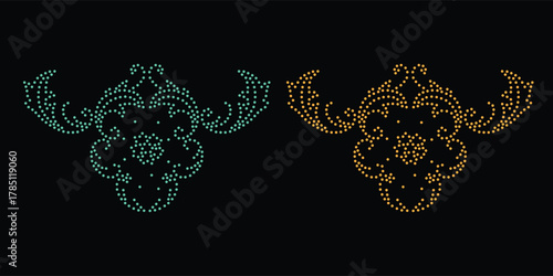 Rhinestone hotfix transfer design. Abstract crystal, beautiful glitter appliqué rhinestone motif vector design, Unique modern rhinestone flower vector design.