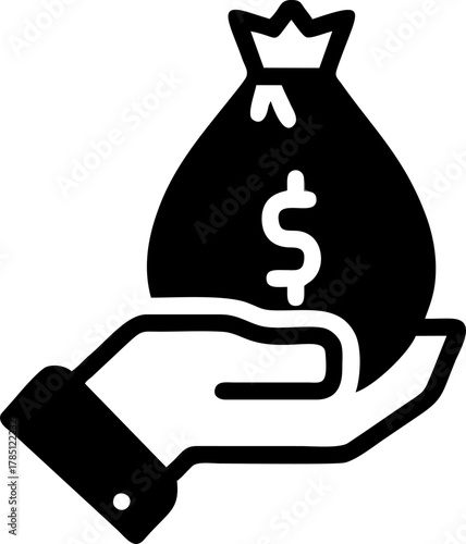 Hand Holding Money Bag Wealth