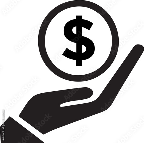 Hand Holding Dollar Coin Money