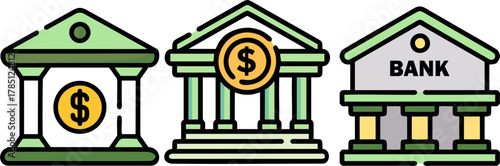 Bank Building Money Institutions Icon