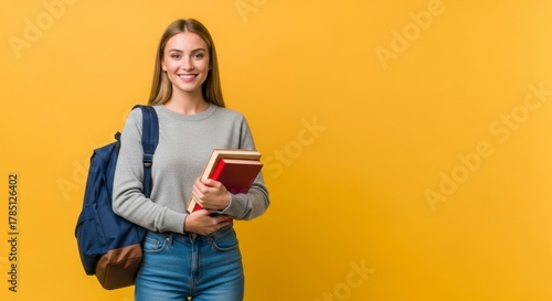 Smart Student: A portrait of a focused student, poised against a vibrant backdrop, embodies the spirit of learning, ambition, and youthful aspirations.