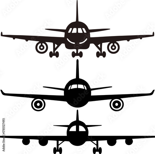 Front View of Passenger Airplanes