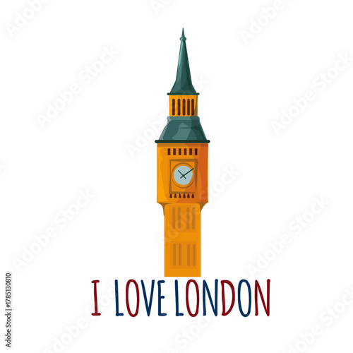big ben i love london vector illustration t shirt design 