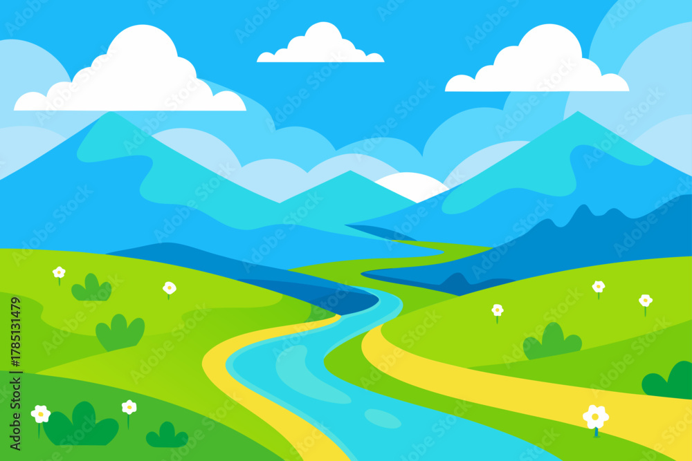 Obraz premium Landscape with river view