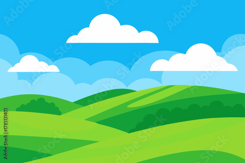Cartoon landscape view