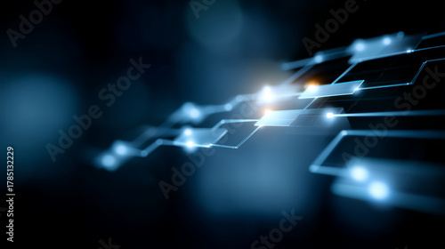 A glowing digital blueprint of interconnected website pages forming a structured sitemap for SEO indexing. Each page is represented as a luminous rectangle connected by bright neon