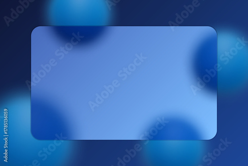 Deep blue background with blurred spheres and a large transparent panel for focus. Eps 10