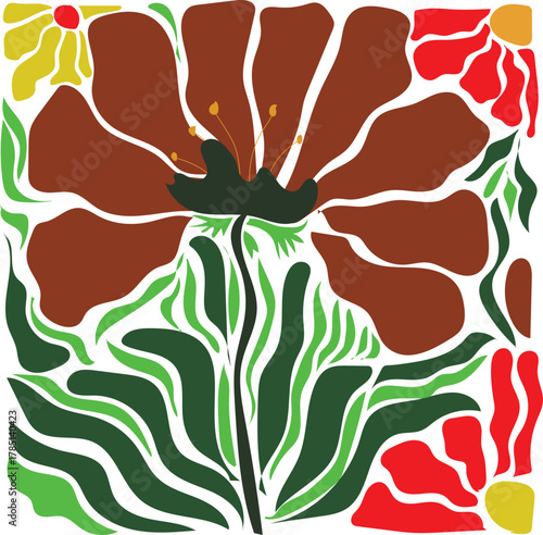 
A set of colorful abstract floral pattern illustrations featuring organic shapes and modern botanical elements. Perfect for textile prints, wallpaper design, branding, packaging, invitations, and dig