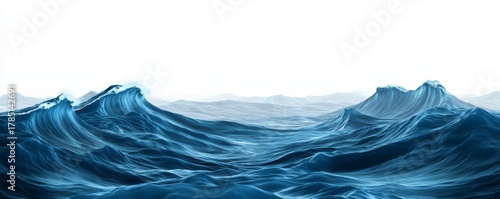 Blue Ocean Waves Art, Water , seascape