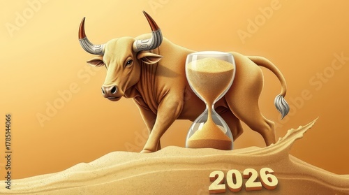 Zodiac horoscope taurus desert clock background 2026