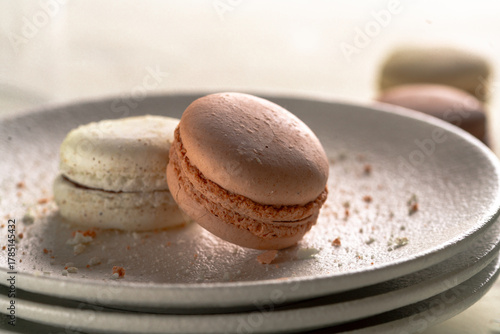 French macaroons cookies pastel colors 