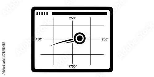 Vessel Tracking Screen Coordinate Grid Flat Vector Icon