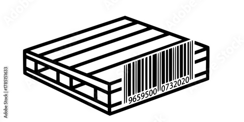 Warehouse Pallet Barcode Inventory Visibility Flat Vector Icon