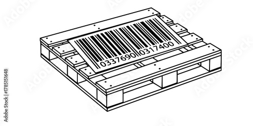 Warehouse Pallet Barcode Inventory Visibility Flat Vector Icon