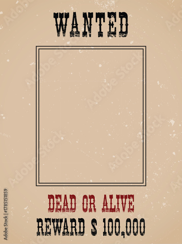 wanted criminal and murderer in vintage monochrome style. reward for capture alive or dead. vector illustration
