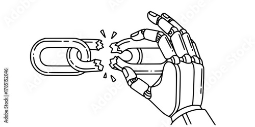 Supply Chain Resilience Broken Link Repair Line Art Vector