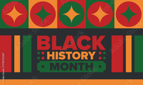 Black History Month. African American History. Celebrated annual. February and October. Poster, card, banner, background. Vector illustration