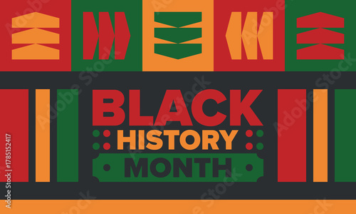 Black History Month. African American History. Celebrated annual. February and October. Poster, card, banner, background. Vector illustration