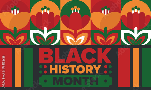 Black History Month. African American History. Celebrated annual. February and October. Poster, card, banner, background. Vector illustration