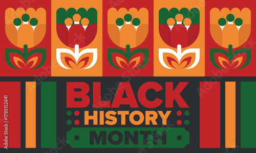 Black History Month. African American History. Celebrated annual. February and October. Poster, card, banner, background. Vector illustration
