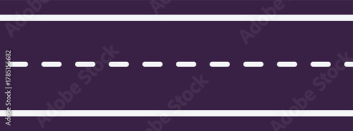 Section of a straight road with markings, aerial view, highway, motorway.