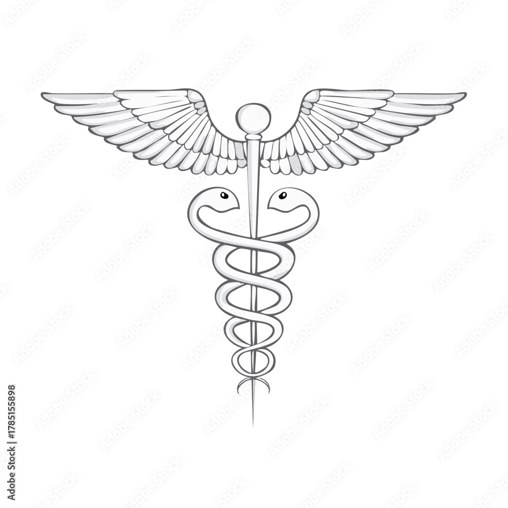 Fototapeta premium Medical Symbol Caduceus with Wings