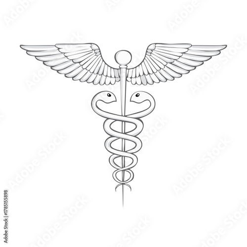 Medical Symbol Caduceus with Wings