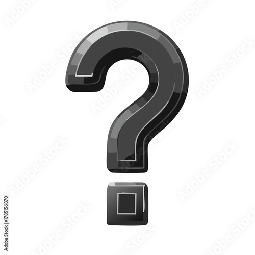 Glossy Dark Question Mark Symbol for Mystery and Uncertainty
