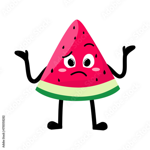 Cute Hand Drawn Watermelon Shrug Don't Know