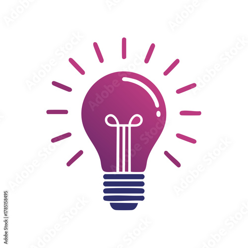 Gradient Lightbulb Symbolizing Creative Idea, Innovation, and Solution, Representing Modern and Abstract Concepts