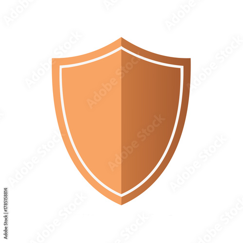 Modern minimalist brown shield icon representing security, protection, and digital safety